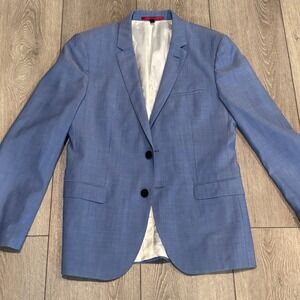 HUGO Hugo Boss Blazer Mens 40R Blue Virgin Wool Marzotto Extra Slim Suit Jacket